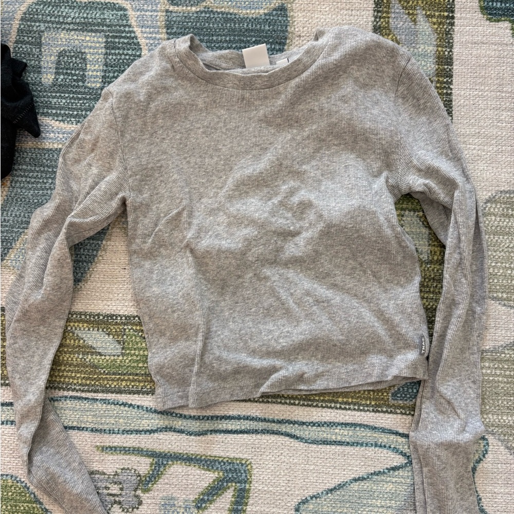 TNA Heather Gray Ribbed Tee